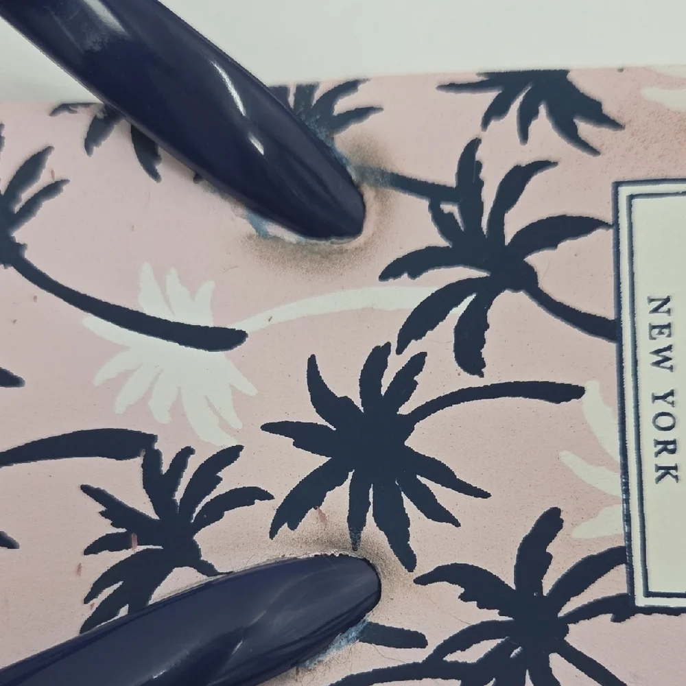 Kate Spade Navy and Pink Palm Sandals
